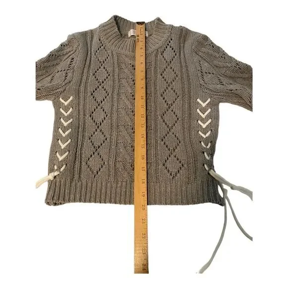 Mod On Trend Sweater Womens Medium Gray Long Sleeve Cropped Crewneck - Picture 8 of 11